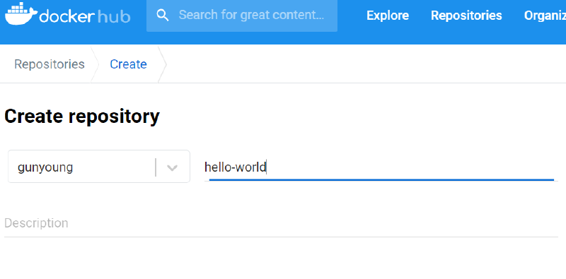Docker Hub repository creation